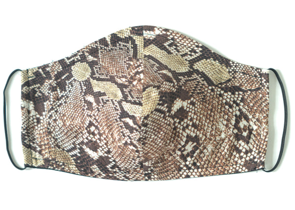 SNAKE PRINT FACE MASK (Brown)