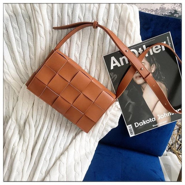 SQUARE WOVEN CROSSBODY BAG - 4 COLORS