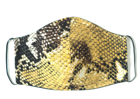 SNAKE PRINT FACE MASK - (Yellow)