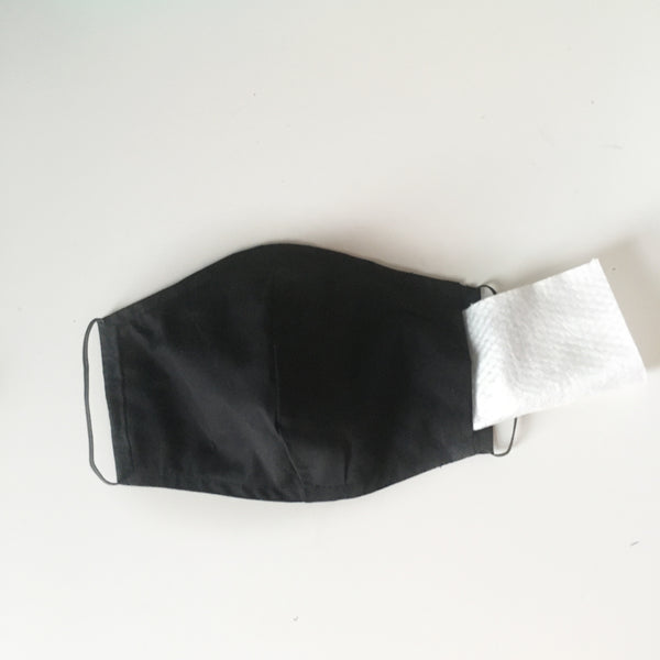 SOLID BLACK FACE MASK